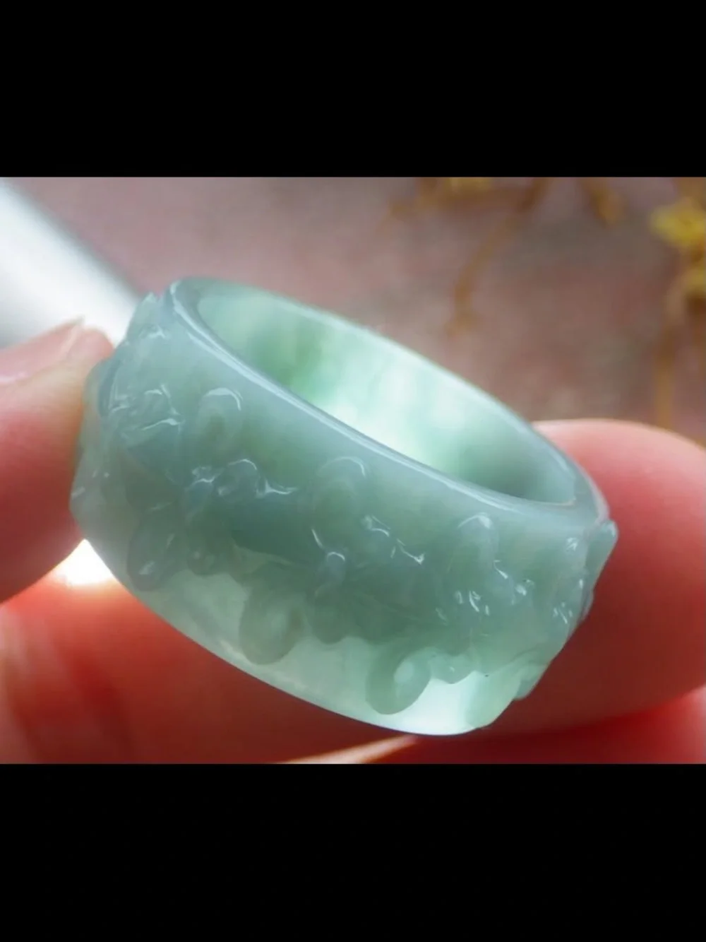 Certificate Jadeite Jewelry Jade luck Green Ring Size8.5